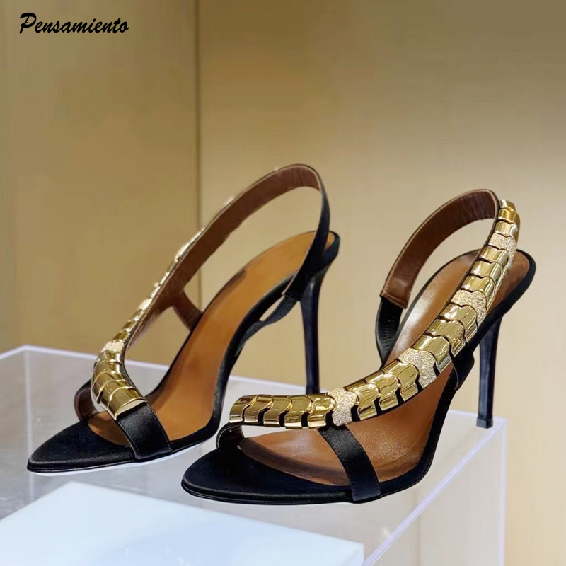 Summer Clothing Offers - Luxury Rhinestones Sequined Satin Women Gladiator