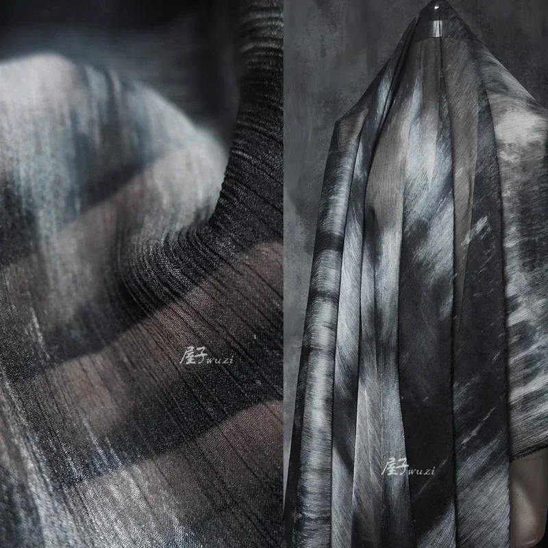 Summer Clothing Wholesale - Wrinkle Silk Fabric Tie Dyed Ink