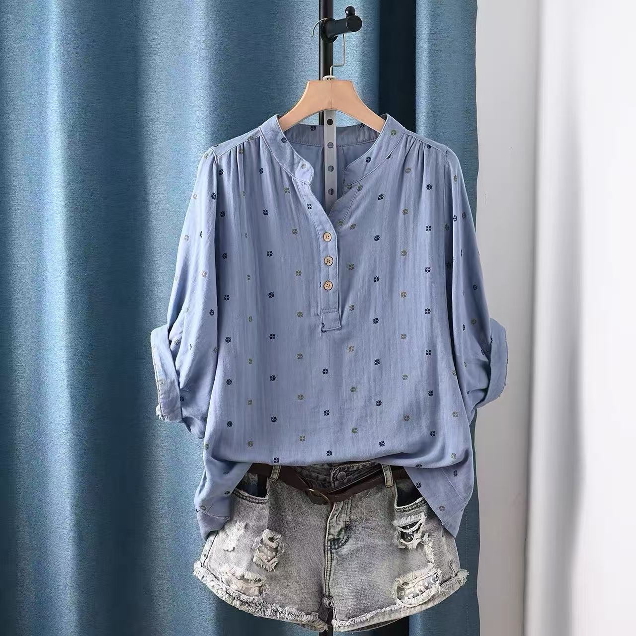 Summer Clothing Yarn - 2026 Women's blouse women Japanese cotton