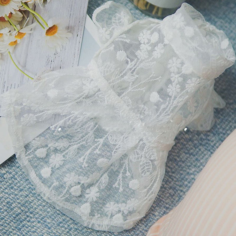 Xl Summer Clothing - White Lace Princess Dog Weeding Dress
