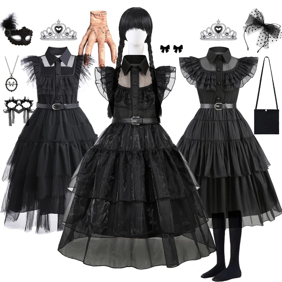 Summer Youth Clothing - Black Costumes Dress for Girls Gothic