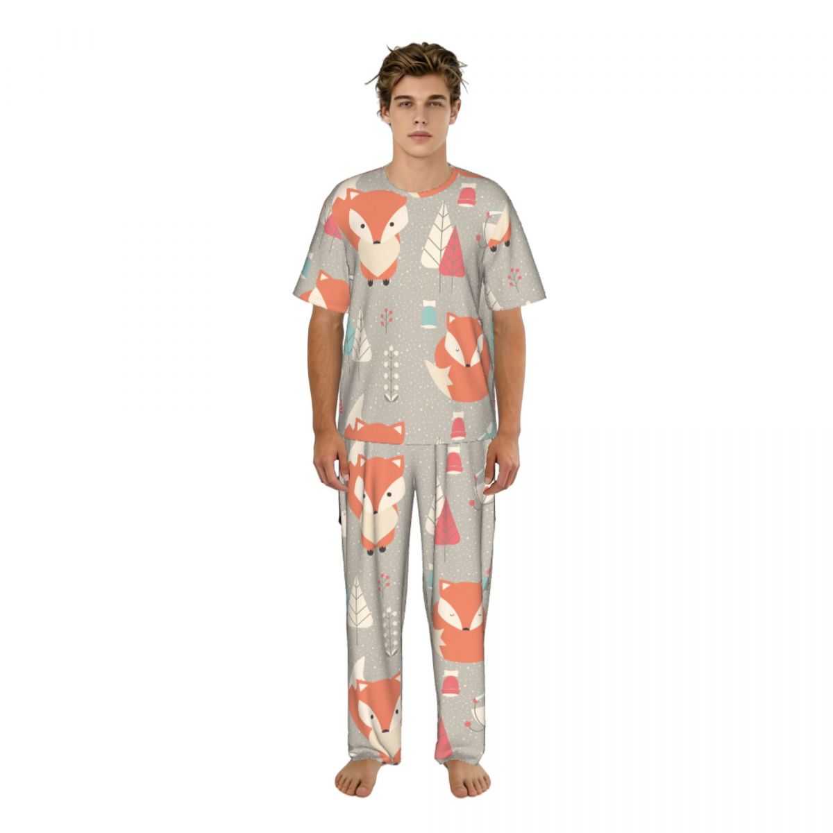 Summer Clothing Patterns - Men Pajamas Suit Short Sleeved Long