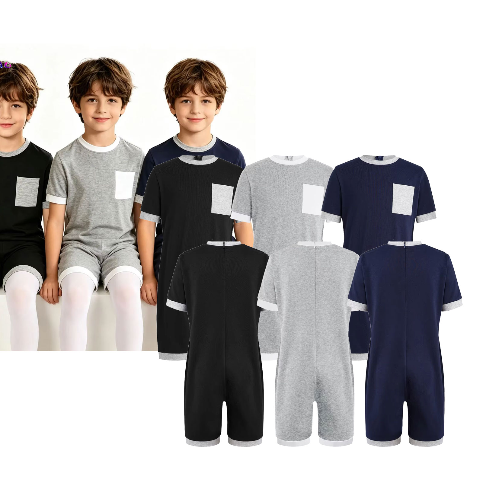 Summer Clothing Needs - 3Pcs Unisex Kids Special Needs Adaptive