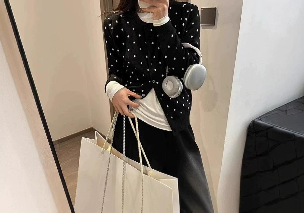 Gray Polka Dot Knitted Cardiga - Crew Clothing Summer Jacket 评论和价格