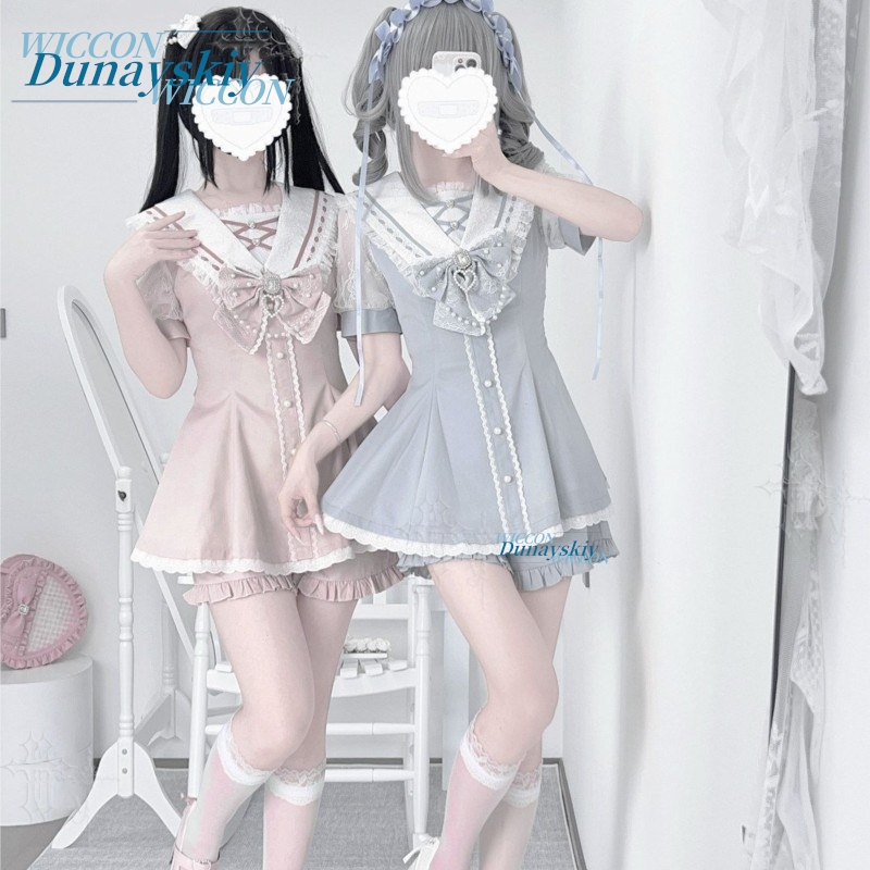 Sailor Collar Dress Set Lace B - Summer Clothing Offers 评论和价格