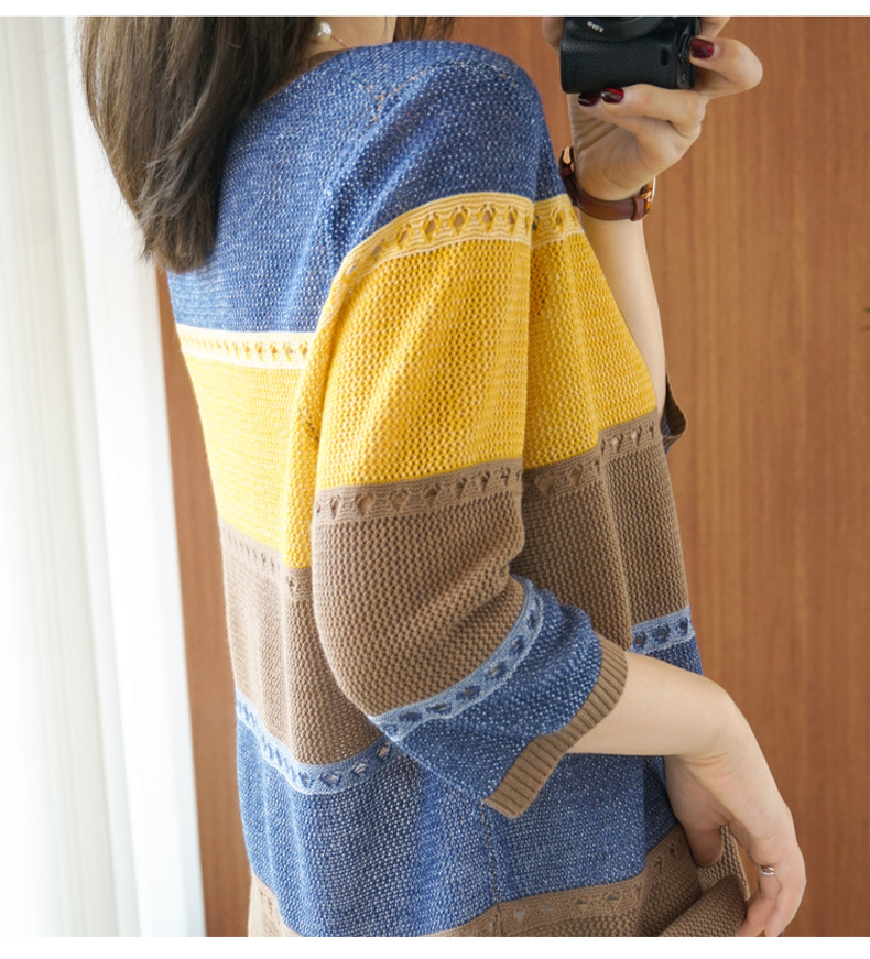 Women Sweater 3/4 Sleeve Korea - Summer Clothing Yarn 评论和价格