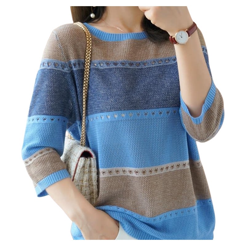 Women Sweater 3/4 Sleeve Korea - Summer Clothing Yarn 评论和价格