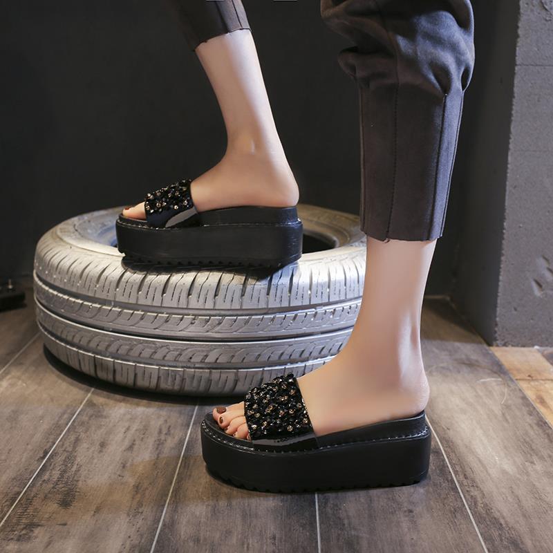 Sandals Black Woman Slippers R - Flip Flop Jeweled 评论和价格