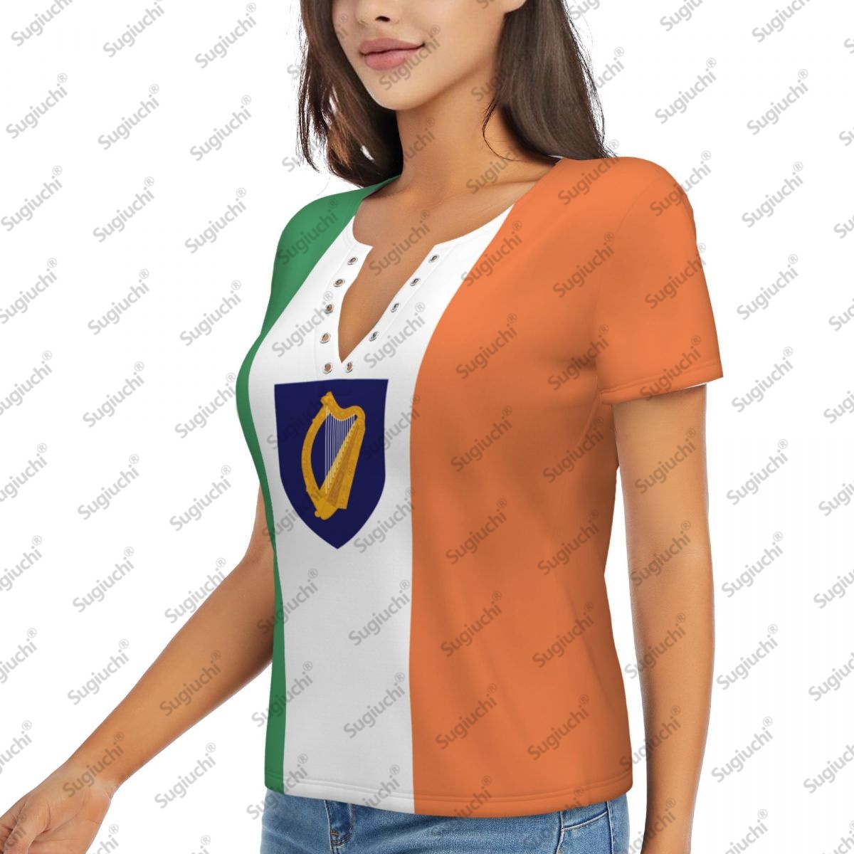 2025 Ireland Flag Sexy Deep V  - Ireland Summer Clothing 评论和价格