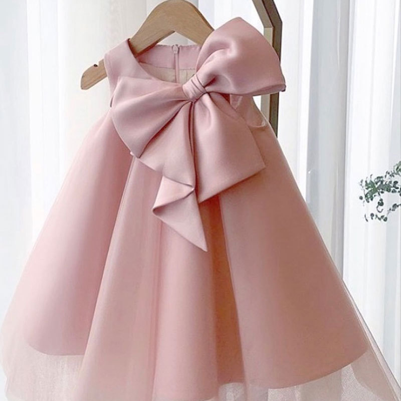 Summer Big Bow Baby Girl Dress - Summer Clothing Toddler 评论和价格