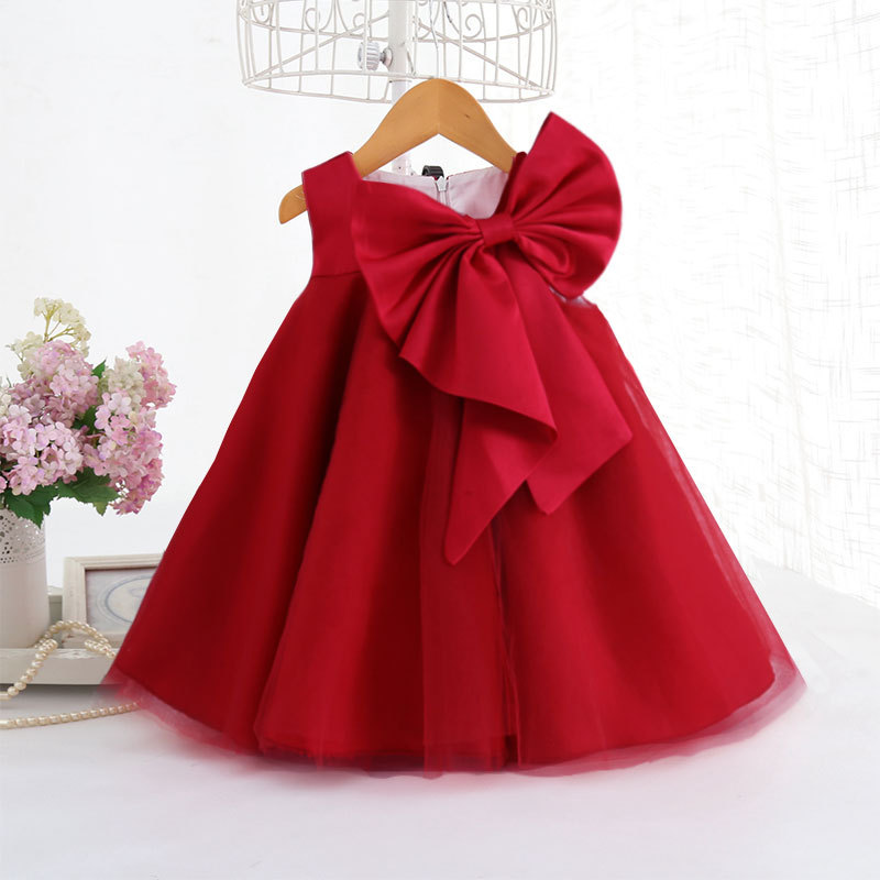 Summer Big Bow Baby Girl Dress - Summer Clothing Toddler 评论和价格
