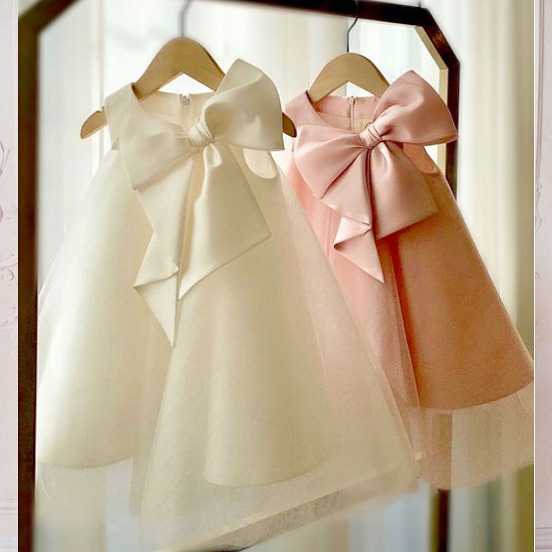 Summer Big Bow Baby Girl Dress - Summer Clothing Toddler 评论和价格