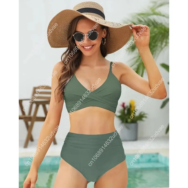 Women's High Waisted Bikini Se - Bikini Set Push Up 评论和价格