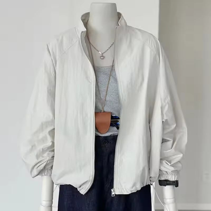 Korean Women Long Sleeved Suns - Crew Clothing Summer Jacket 评论和价格