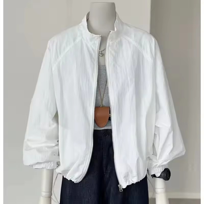 Korean Women Long Sleeved Suns - Crew Clothing Summer Jacket 评论和价格
