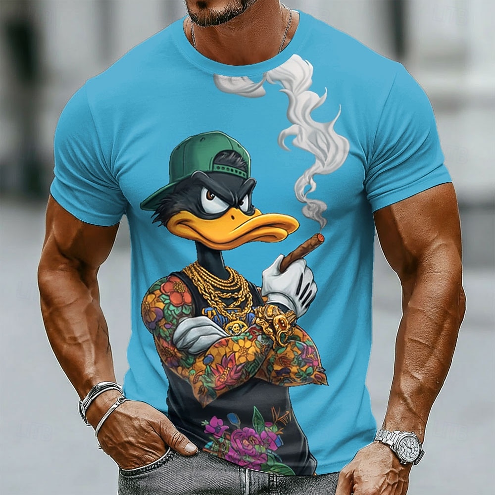 Funny 3D Grumpy Black Duck in  - Crew Clothing Summer Jacket 评论和价格
