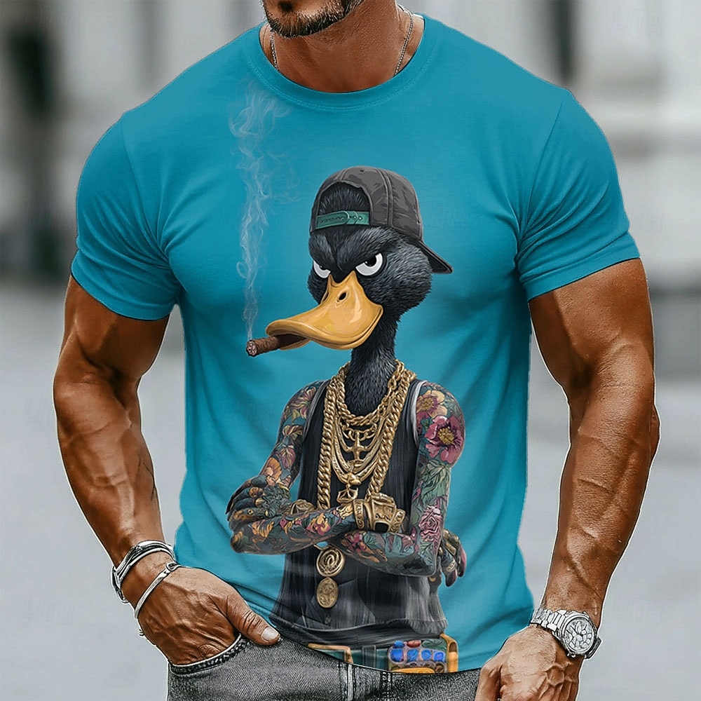 Funny 3D Grumpy Black Duck in  - Crew Clothing Summer Jacket 评论和价格