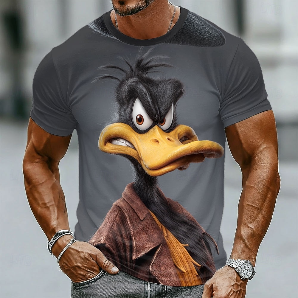 Funny 3D Grumpy Black Duck in  - Crew Clothing Summer Jacket 评论和价格