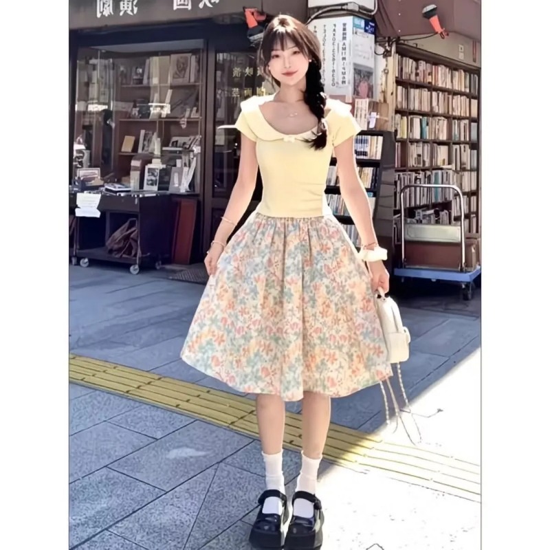 Japan Korean Women Sweet Slim  - Summer Clothing In Japan 评论和价格
