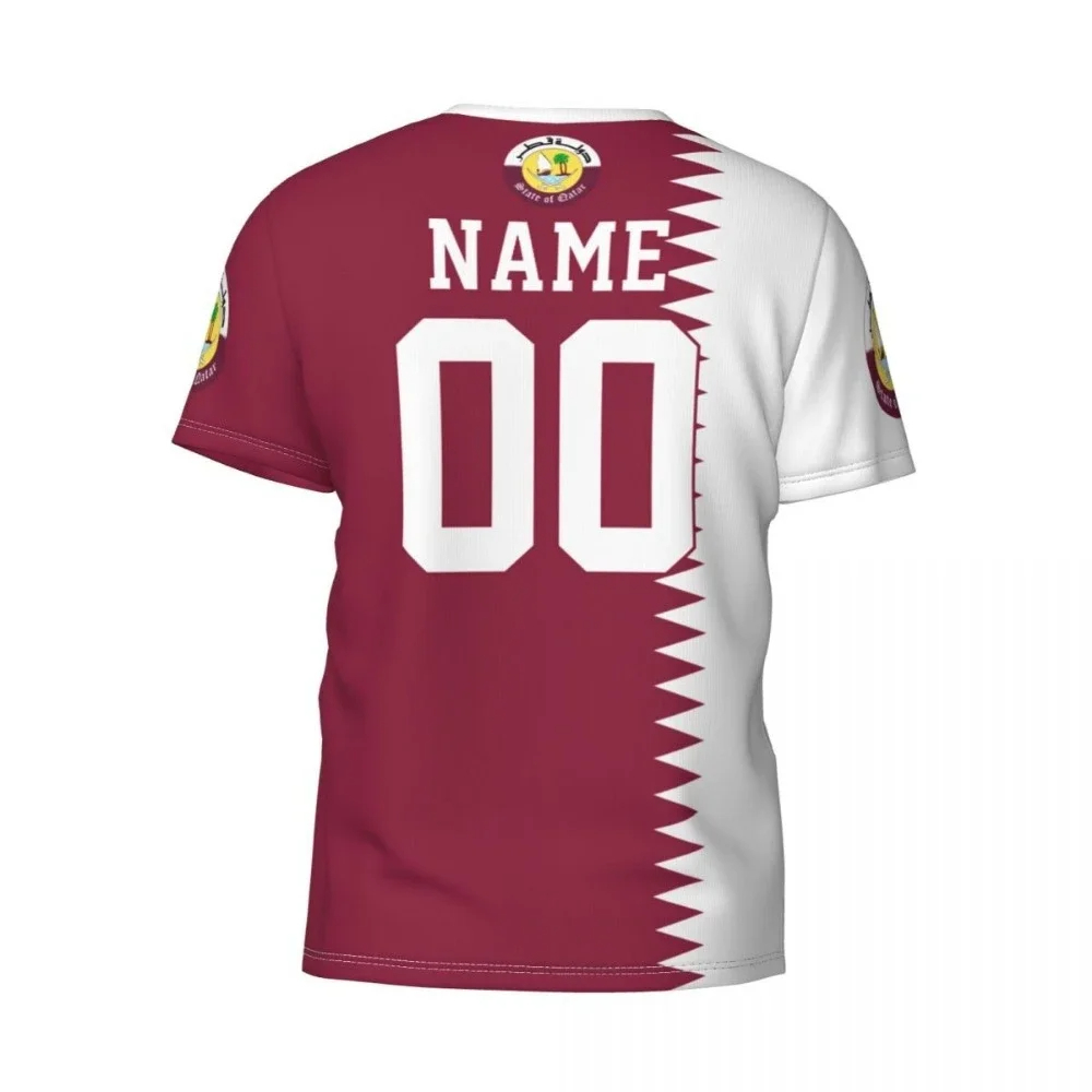 Qatar Flag Emblem Graphic T Sh - Summer Clothing Wholesale 评论和价格