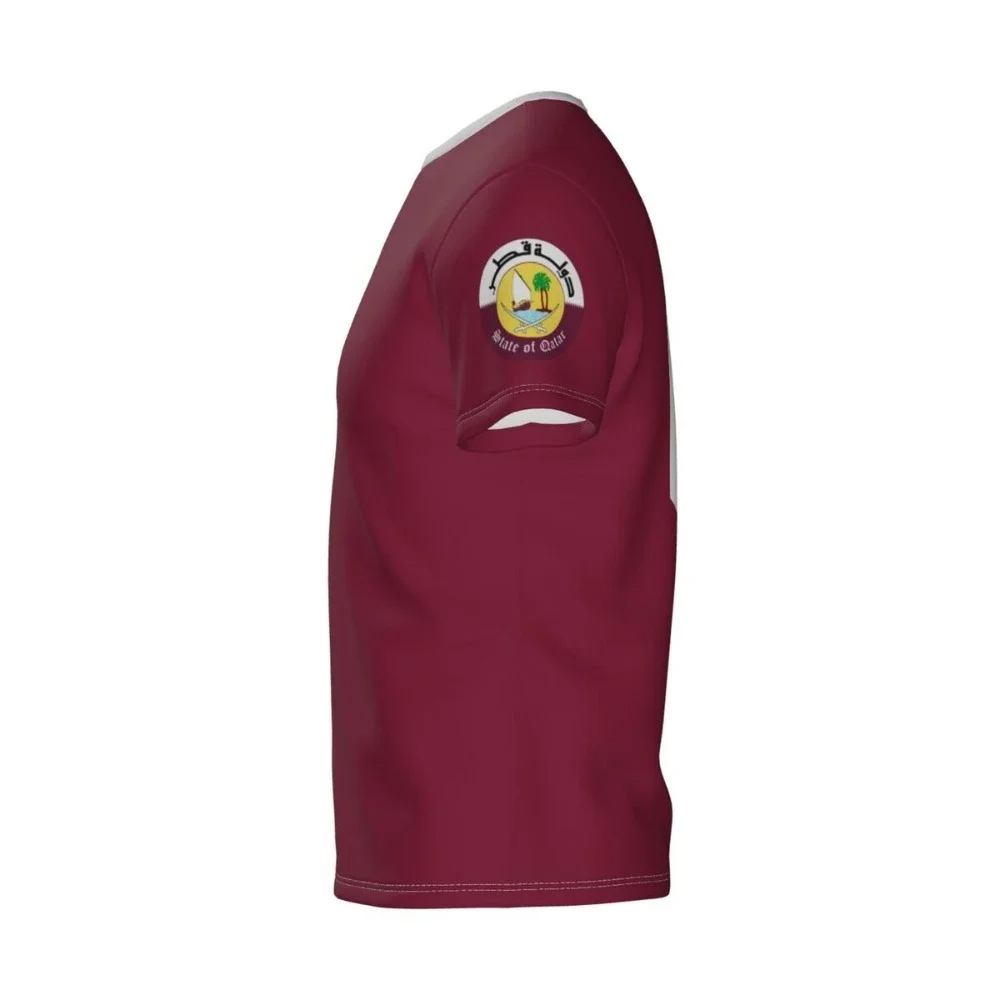 Qatar Flag Emblem Graphic T Sh - Summer Clothing Wholesale 评论和价格