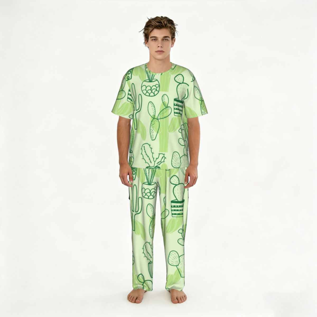 Men Pajamas Suit Short Sleeved - Summer Clothing Patterns 评论和价格