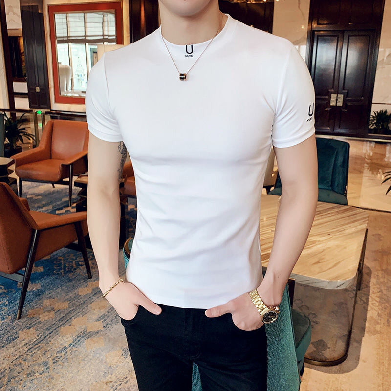 Black T Shirt for Men Plain Cl - Xl Summer Clothing 评论和价格