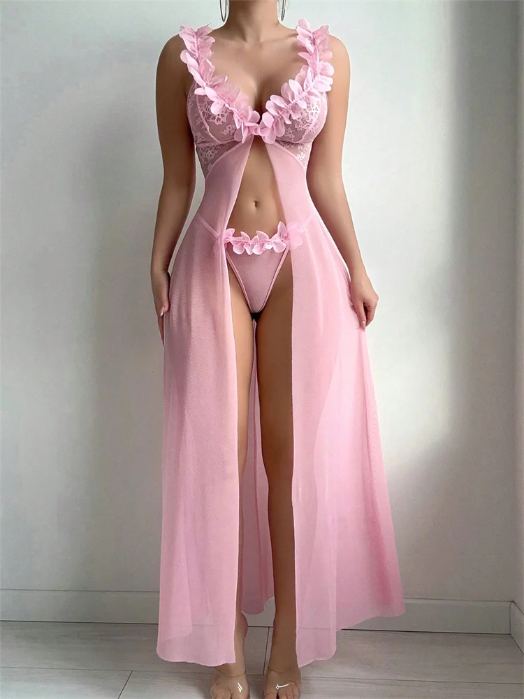Pink Floral Sexy Nighties Wome - Summer Clothing Offers 评论和价格