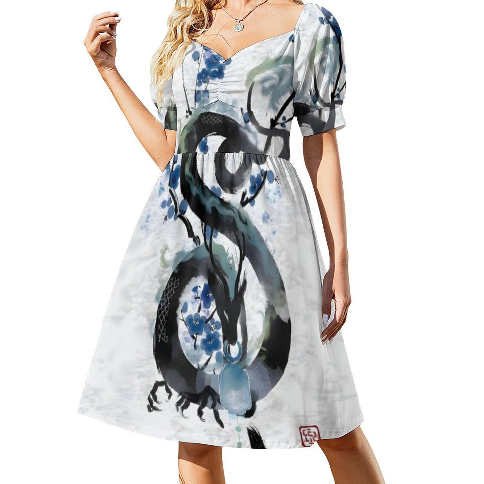 Japanese Blue Night Dragon Ink - Summer Clothing In Japan 评论和价格