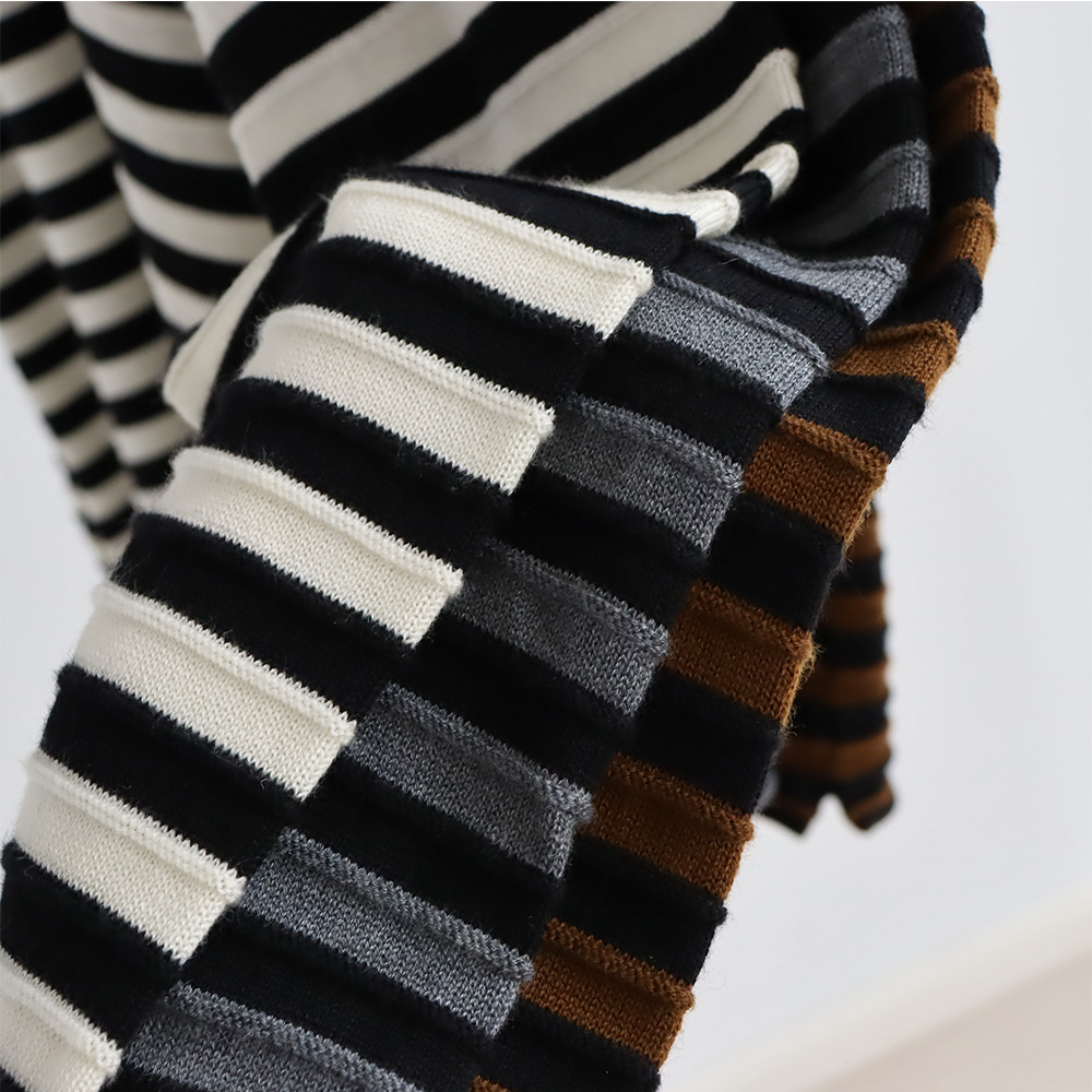 Crew Neck Striped Knitted Pull - Summer Clothing Yarn 评论和价格