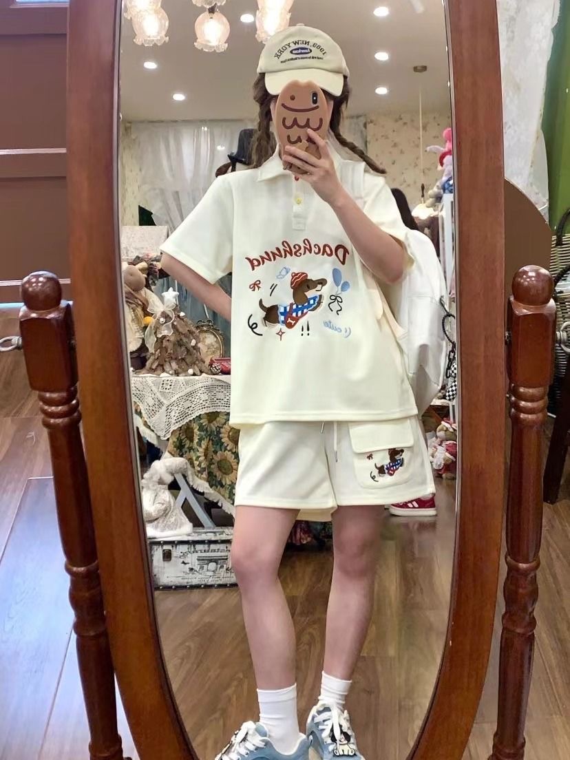 Kawaii Embroidery Dog Japan St - Summer Clothing In Japan 评论和价格