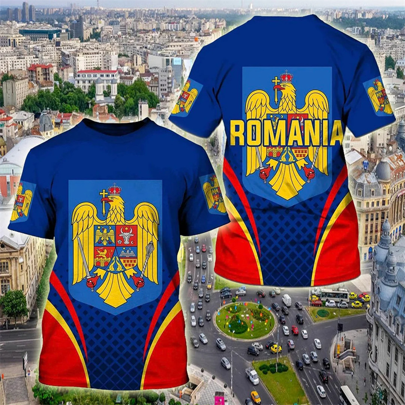 Romania Flag Graphic T Shirt f - Summer Clothing Wholesale 评论和价格